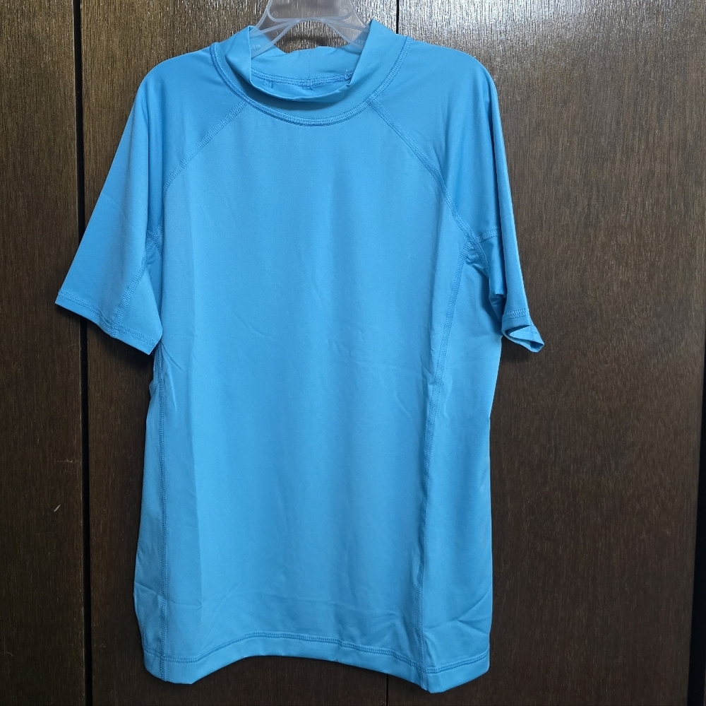 NWOT - Lands' End Kids Swim Rashguard - Bright Blue